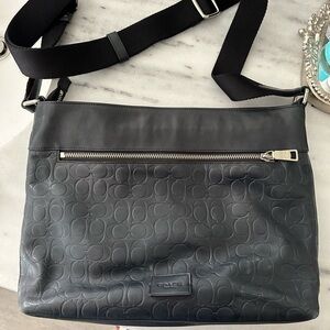Beautiful dark navy leather Coach crossbody bag